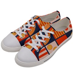 Square Shapes Pattern Design Men s Low Top Canvas Sneakers by Loisa77