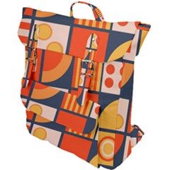 Square Shapes Pattern Design Buckle Up Backpack by Loisa77