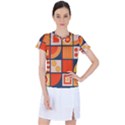 Square Shapes Pattern Design Women s Sports Top View1