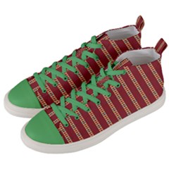 Template Background Red Strip Men s Mid-top Canvas Sneakers by Loisa77