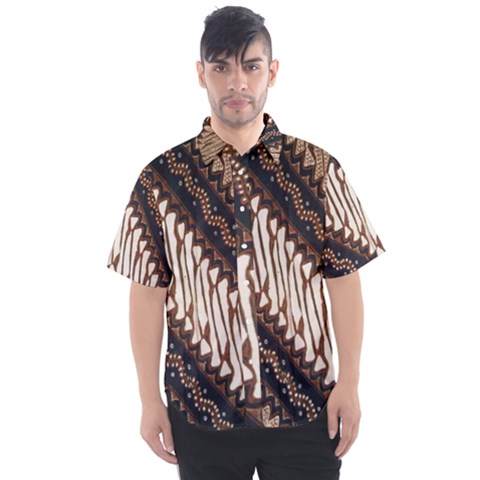 Batik Indonesian Culture Indonesia Authentic Men s Short Sleeve Shirt by Perong