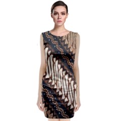 Batik Indonesian Culture Indonesia Authentic Sleeveless Velvet Midi Dress