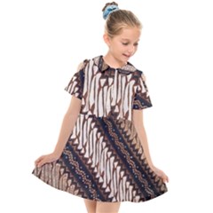 Batik Indonesian Culture Indonesia Authentic Kids  Short Sleeve Shirt Dress by Perong