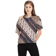 Batik Indonesian Culture Indonesia Authentic One Shoulder Cut Out T-shirt by Perong