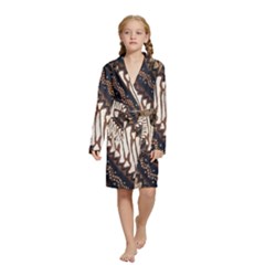 Batik Indonesian Culture Indonesia Authentic Kids  Long Sleeve Velvet Lounge Robe