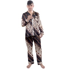 Batik Indonesian Culture Indonesia Authentic Men s Long Sleeve Satin Pajamas Set by Perong