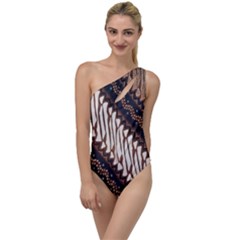 Batik Indonesian Culture Indonesia Authentic To One Side Swimsuit by Perong