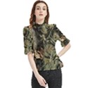 Realtree Camo Seamless Pattern Frill Neck Blouse View1