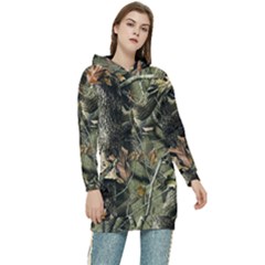 Realtree Camo Seamless Pattern Women s Long Oversized Pullover Hoodie