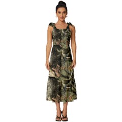 Realtree Camo Seamless Pattern Tie-strap Tiered Midi Chiffon Dress by Perong