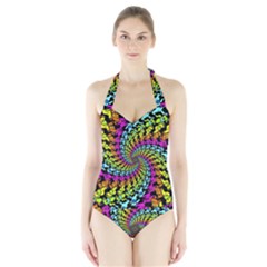 3d Grateful Dead 90 s Neon Dancing Bears Halter Swimsuit by Perong