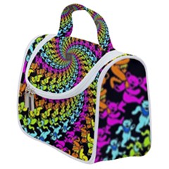 3d Grateful Dead 90 s Neon Dancing Bears Satchel Handbag by Perong