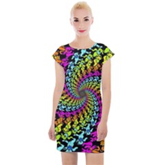 3d Grateful Dead 90 s Neon Dancing Bears Cap Sleeve Bodycon Dress by Perong