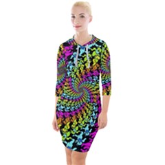 3d Grateful Dead 90 s Neon Dancing Bears Quarter Sleeve Hood Bodycon Dress by Perong