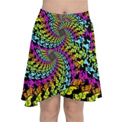 3d Grateful Dead 90 s Neon Dancing Bears Chiffon Wrap Front Skirt