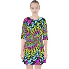 3d Grateful Dead 90 s Neon Dancing Bears Quarter Sleeve Pocket Dress by Perong