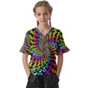 3d Grateful Dead 90 s Neon Dancing Bears Kids  V-Neck Horn Sleeve Blouse View1