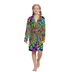 3d Grateful Dead 90 s Neon Dancing Bears Kids  Long Sleeve Velvet Lounge Robe