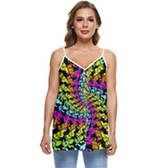 3d Grateful Dead 90 s Neon Dancing Bears Casual Spaghetti Strap Chiffon Top by Perong