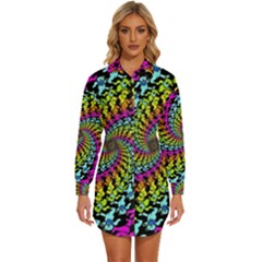 3d Grateful Dead 90 s Neon Dancing Bears Womens Long Sleeve Shirt Dress