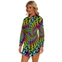 3d Grateful Dead 90 s Neon Dancing Bears Womens Long Sleeve Shirt Dress View2