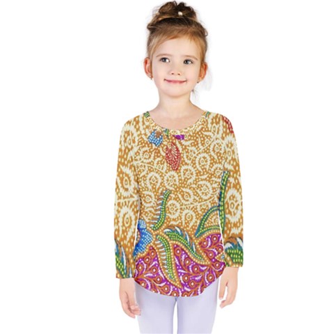 Batik Indonesian Culture Indonesia Authentic Kids  Long Sleeve T-shirt by Perong