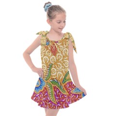 Batik Indonesian Culture Indonesia Authentic Kids  Tie Up Tunic Dress by Perong