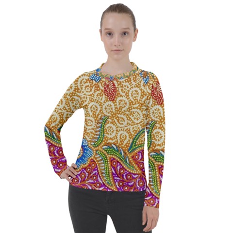 Batik Indonesian Culture Indonesia Authentic Women s Pique Long Sleeve T-shirt by Perong