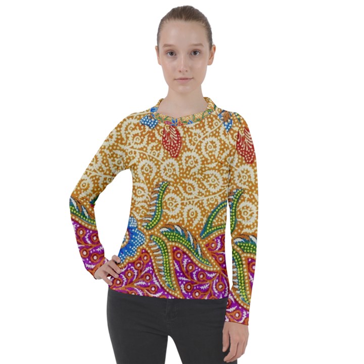 Batik Indonesian Culture Indonesia Authentic Women s Pique Long Sleeve T-Shirt