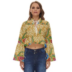 Batik Indonesian Culture Indonesia Authentic Boho Long Bell Sleeve Top