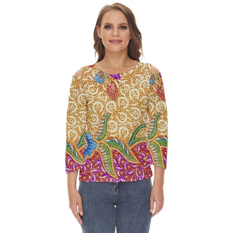 Batik Indonesian Culture Indonesia Authentic Cut Out Wide Sleeve Top by Perong