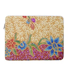 Batik Indonesian Culture Indonesia Authentic 15  Vertical Laptop Sleeve Case With Pocket by Perong