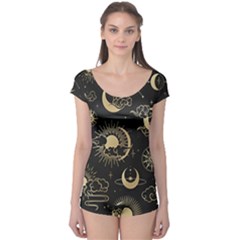 Asian Seamless Pattern With Clouds Moon Sun Stars Vector Collection Oriental Chinese Japanese Korean Boyleg Leotard  by Perong