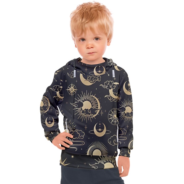 Asian Seamless Pattern With Clouds Moon Sun Stars Vector Collection Oriental Chinese Japanese Korean Kids  Hooded Pullover