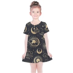 Asian Seamless Pattern With Clouds Moon Sun Stars Vector Collection Oriental Chinese Japanese Korean Kids  Simple Cotton Dress by Perong