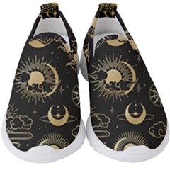 Asian Seamless Pattern With Clouds Moon Sun Stars Vector Collection Oriental Chinese Japanese Korean Kids  Slip On Sneakers by Perong