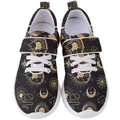 Asian Seamless Pattern With Clouds Moon Sun Stars Vector Collection Oriental Chinese Japanese Korean Women s Velcro Strap Shoes by Perong