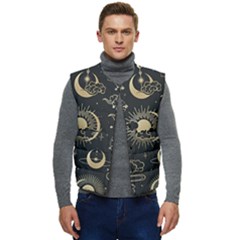 Asian Seamless Pattern With Clouds Moon Sun Stars Vector Collection Oriental Chinese Japanese Korean Men s Button Up Puffer Vest	