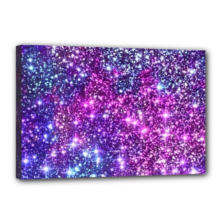 Purple Violet Glitter Galaxy Nebula Space Pattern Canvas 18  x 12  (Stretched)