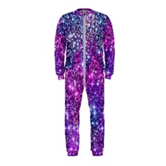 Purple Violet Glitter Galaxy Nebula Space Pattern Onepiece Jumpsuit (kids)