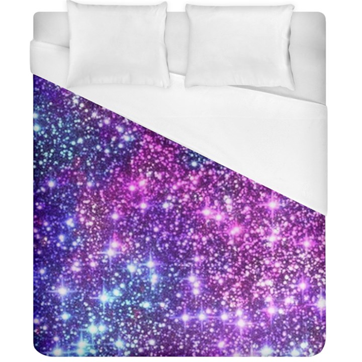 Purple Violet Glitter Galaxy Nebula Space Pattern Duvet Cover (California King Size)