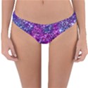 Purple Violet Glitter Galaxy Nebula Space Pattern Reversible Hipster Bikini Bottoms View1