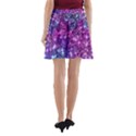 Purple Violet Glitter Galaxy Nebula Space Pattern A-Line Pocket Skirt View2