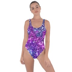 Purple Violet Glitter Galaxy Nebula Space Pattern Bring Sexy Back Swimsuit by Perong