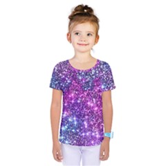 Purple Violet Glitter Galaxy Nebula Space Pattern Kids  One Piece T-Shirt