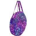 Purple Violet Glitter Galaxy Nebula Space Pattern Giant Round Zipper Tote View3