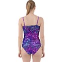 Purple Violet Glitter Galaxy Nebula Space Pattern Cut Out Top Tankini Set View2