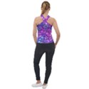 Purple Violet Glitter Galaxy Nebula Space Pattern Cross Neck Velour Top View2