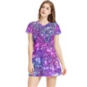 Purple Violet Glitter Galaxy Nebula Space Pattern Women s Sports Skirt View1