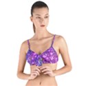 Purple Violet Glitter Galaxy Nebula Space Pattern Tie Up Cut Bikini Top View1